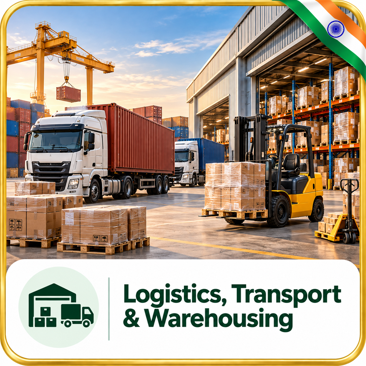 Logistics transport and warehousing planning visual