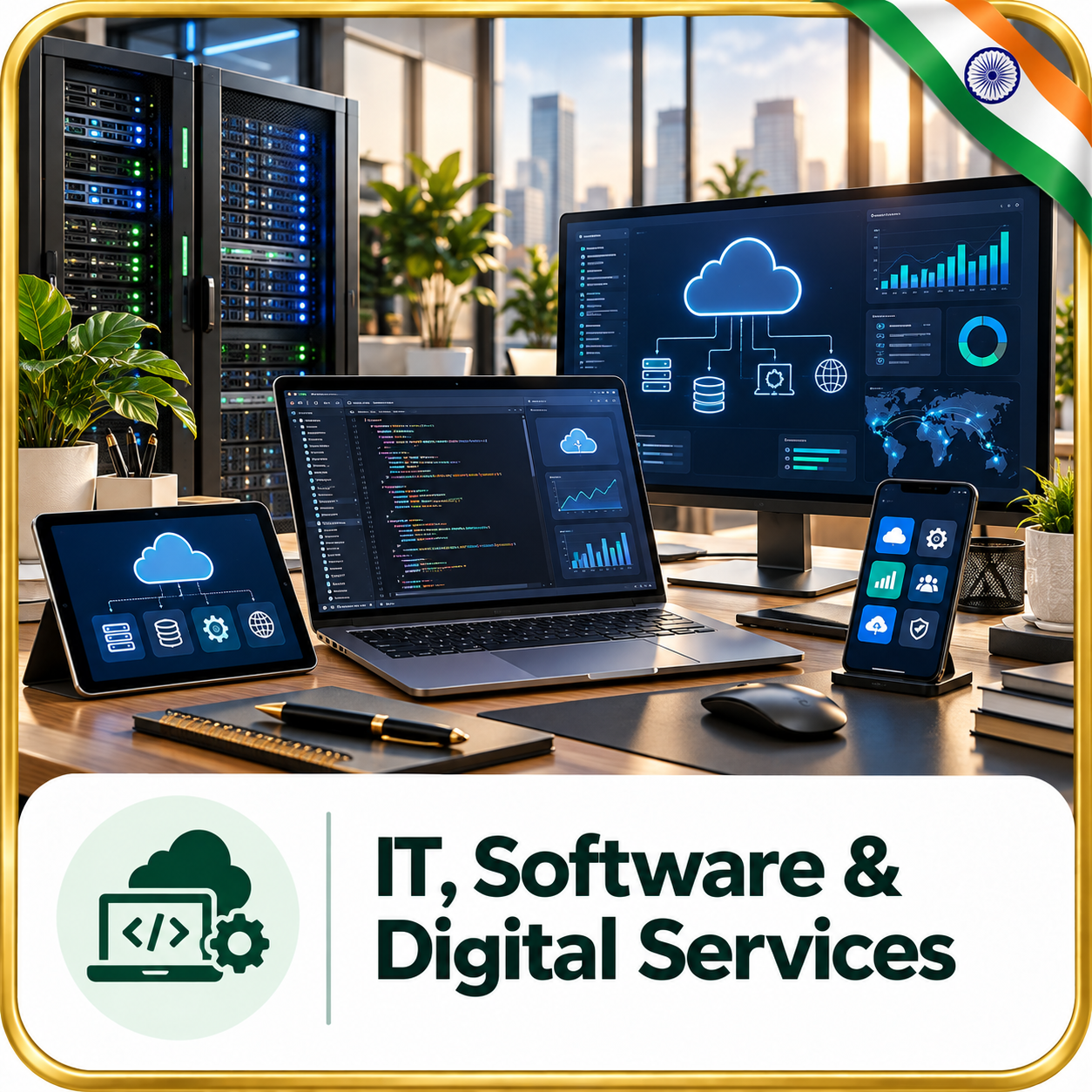IT software and AI-ready digital business information visual